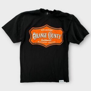 Wisemen Brand Orange County Born And Raised T Shirt Mens Large California Black